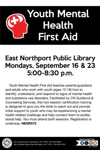 Youth Mental Health First Aid Flyer