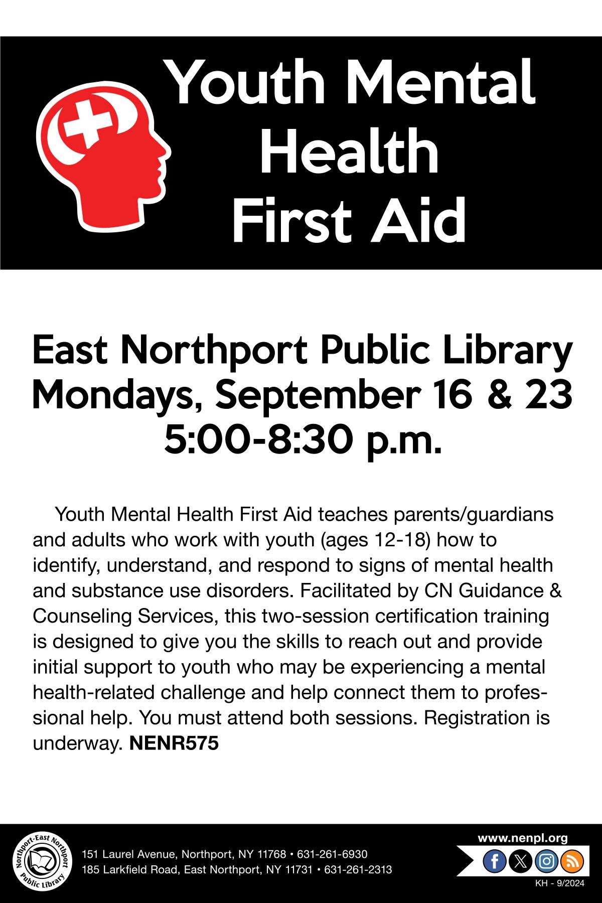 Youth Mental Health First Aid Flyer