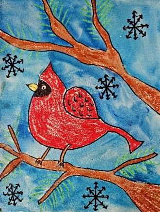 Petite Picassos - Winter Cardinal