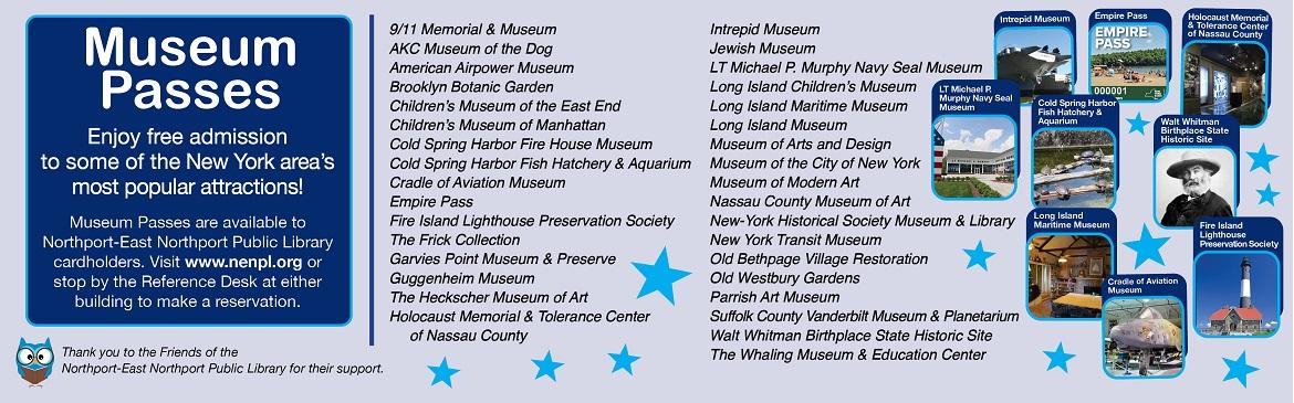 Museum Passes as of 9-23-2024